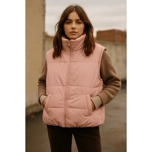 Chic Pink Quilted Vest for Women